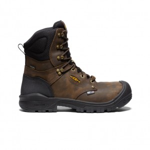 Black Brown Men Keen Independence 8" Waterproof Work Boots | IZJ9868VM