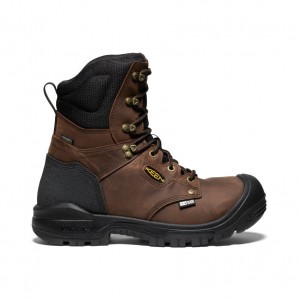 Black Brown Men Keen Independence 8" Waterproof Work Boots | IJW2511FD