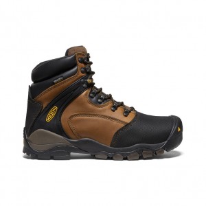 Black Brown Men Keen Louisville 6" MET Waterproof Work Boots | JWM10033DY