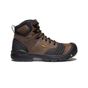 Black Brown Men Keen Portland 6" Waterproof Work Boots | YSO968NR