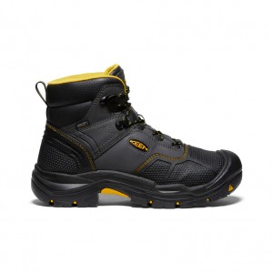 Black Men Keen Logandale Waterproof Work Boots | EDN1650PV