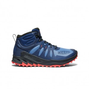 Blue Red Men Keen Zionic Waterproof Hiking Boots | BDY631VN