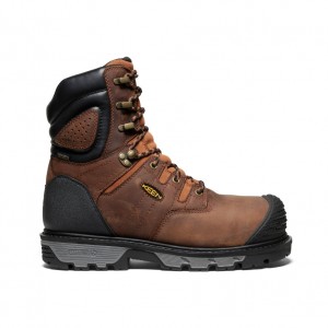 Brown Black Men Keen Camden 8" Insulated Waterproof Work Boots | MQW2538DM