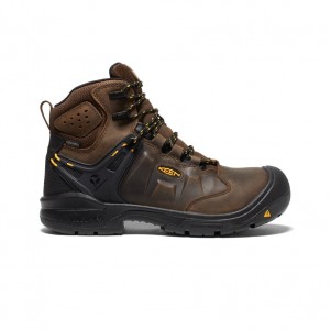 Brown Black Men Keen Dover 6" Waterproof Work Boots | ENX4722RS