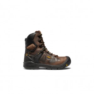 Brown Black Men Keen Dover 8" Insulated Waterproof Work Boots | SEA9785NR