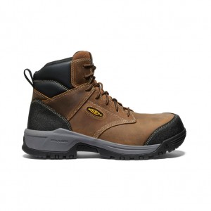 Brown Black Men Keen Evanston 6" ESD Boot Work Boots | DTQ1220GI