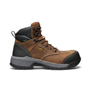 Brown Black Men Keen Evanston 6" Waterproof Work Boots | KAQ9748LX