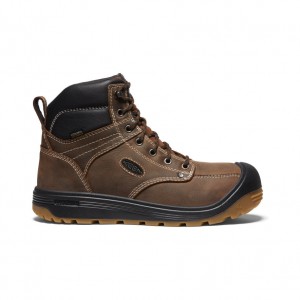 Brown Black Men Keen Fort Wayne 6" Waterproof Work Shoes | FLY3183UE