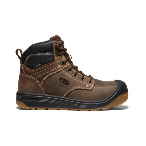 Brown Black Men Keen Fort Wayne 6" Waterproof Work Boots | EQD2321KR