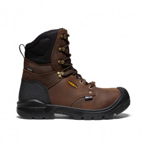 Brown Black Men Keen Independence 8" Insulated Waterproof Work Boots | IQB5538JW