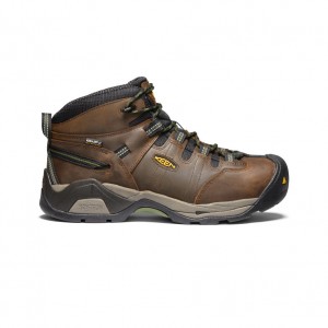 Brown Green Men Keen Detroit XT Waterproof Work Boots | ZEL2271LL