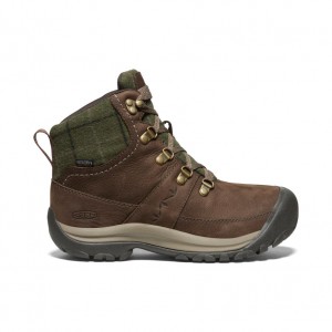 Brown Green Women Keen Kaci III Winter Waterproof Work Boots | EIV6484CI