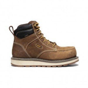 Brown Men Keen Cincinnati 6" Waterproof Work Boots | JUW1763SS