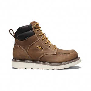 Brown Men Keen Cincinnati 6" Waterproof Work Boots | YQT425KY