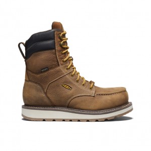 Brown Men Keen Cincinnati 8" Waterproof Work Boots | IGR3840GU