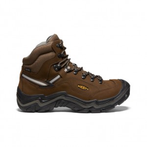 Brown Men Keen Durand II Waterproof Wide Work Boots | RUJ9366IY