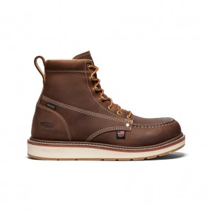 Brown Men Keen Liberty 6" Waterproof Work Boots | NUG5231YZ