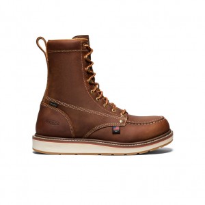 Brown Men Keen Liberty 8" Waterproof Work Boots | BBV484KP