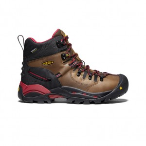 Brown Men Keen Pittsburgh 6" Waterproof Work Boots | EWV8943HW