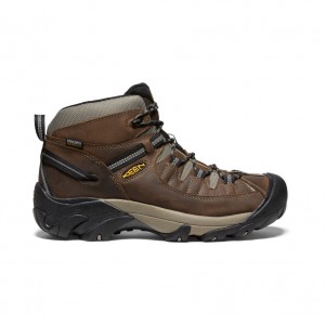 Brown Men Keen Targhee II Waterproof Mid Wide Work Boots | BWH590HH