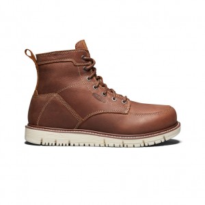 Brown White Men Keen San Jose 6" Work Boots | NQX8278IL