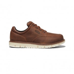 Brown White Men Keen San Jose Oxford Work Boots | LPU541SI