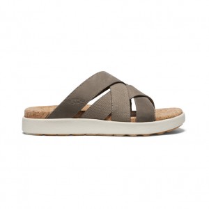 Brown Women Keen Elle Mixed Slides | YYV2382UT