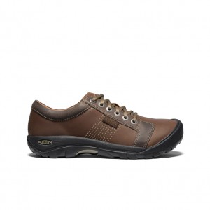 Chocolate Brown Men Keen Austin Work Shoes | XIK2436UM