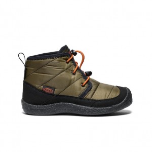 Dark Olive Gold Big Kids' Keen Howser II Waterproof Chukka Boots | VLD5291BP