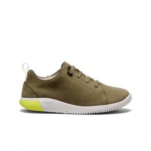 Olive Big Kids' Keen KNX Leather Sneakers | YAN683QU