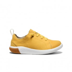 Yellow White Kids' Keen KNX Leather Sneakers | TOP2567PC