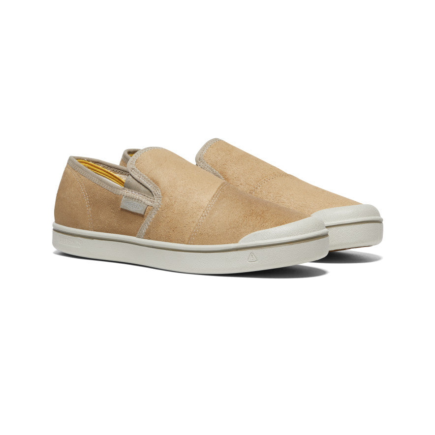 Beige Silver Men Keen Eldon Harvest Leather Slip On Shoes | GBK7230OF