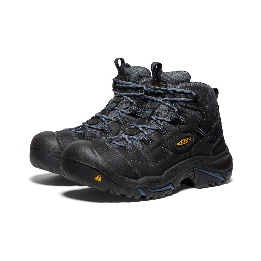 Black Blue Men Keen Braddock Waterproof Mid Work Boots | BOT5042ET