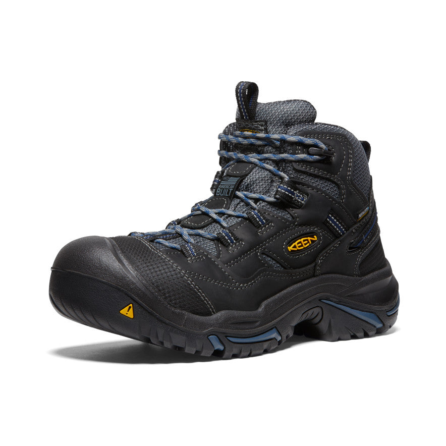 Black Blue Men Keen Braddock Waterproof Mid Work Boots | BOT5042ET