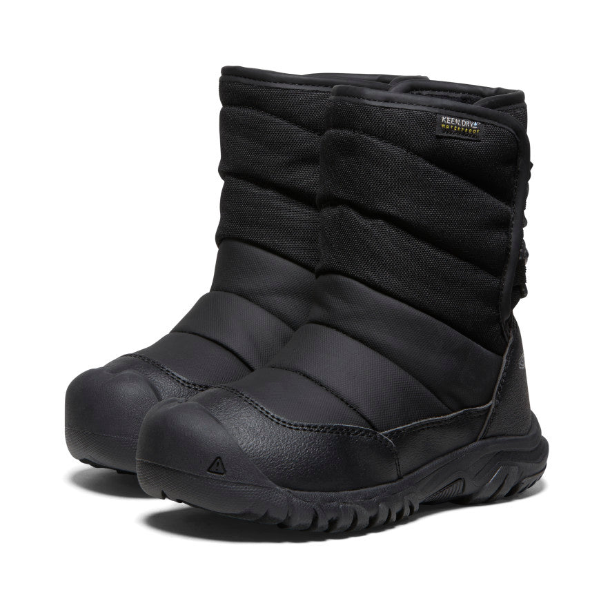 Black Grey Kids' Keen Puffrider Waterproof Winter Snow Boots | DFM676MR