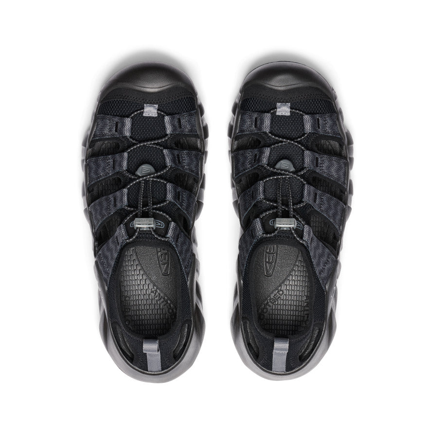 Black Grey Men Keen Hyperport H2 Sandals | PIY737XW