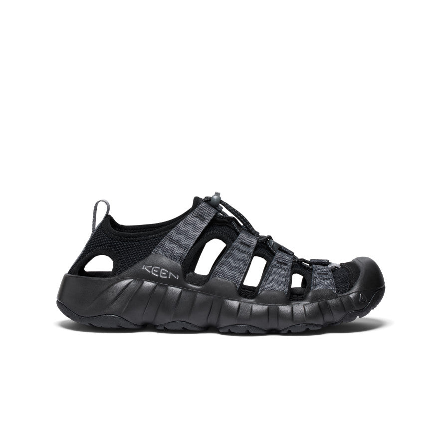 Black Grey Men Keen Hyperport H2 Sandals | PIY737XW