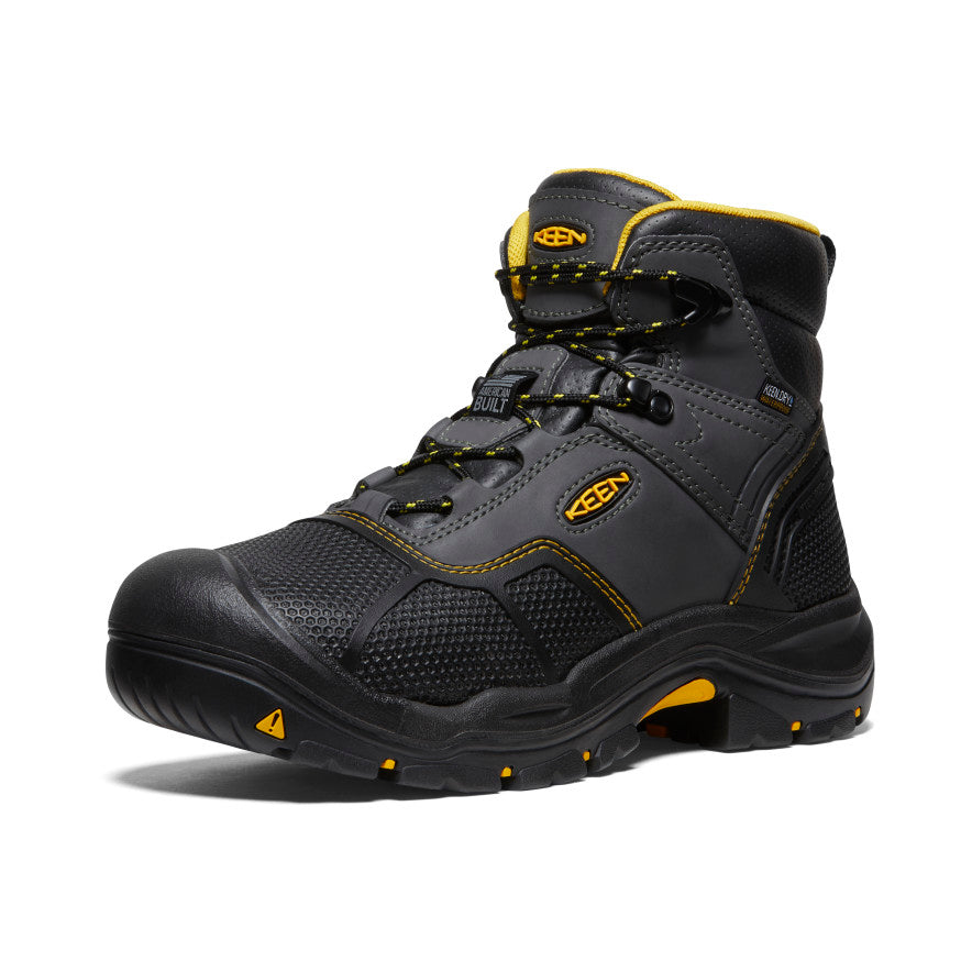 Black Men Keen Logandale Waterproof Work Boots | EDN1650PV