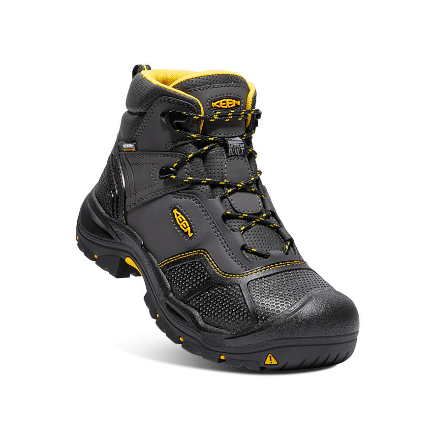 Black Men Keen Logandale Waterproof Work Boots | EDN1650PV