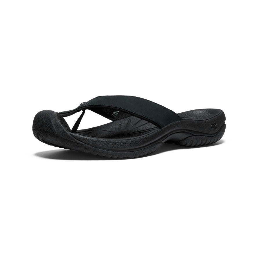 Black Men Keen Waimea Leather Flip Flops | KKF4842HU