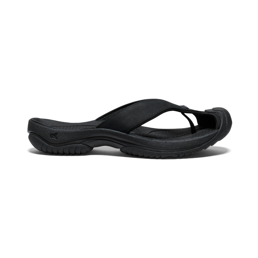 Black Men Keen Waimea Leather Flip Flops | KKF4842HU