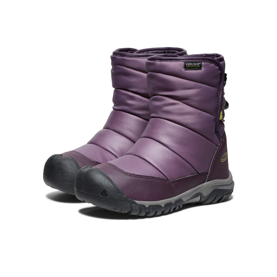 Black Purple Green Big Kids' Keen Puffrider Waterproof Winter Snow Boots | UBE8731EU