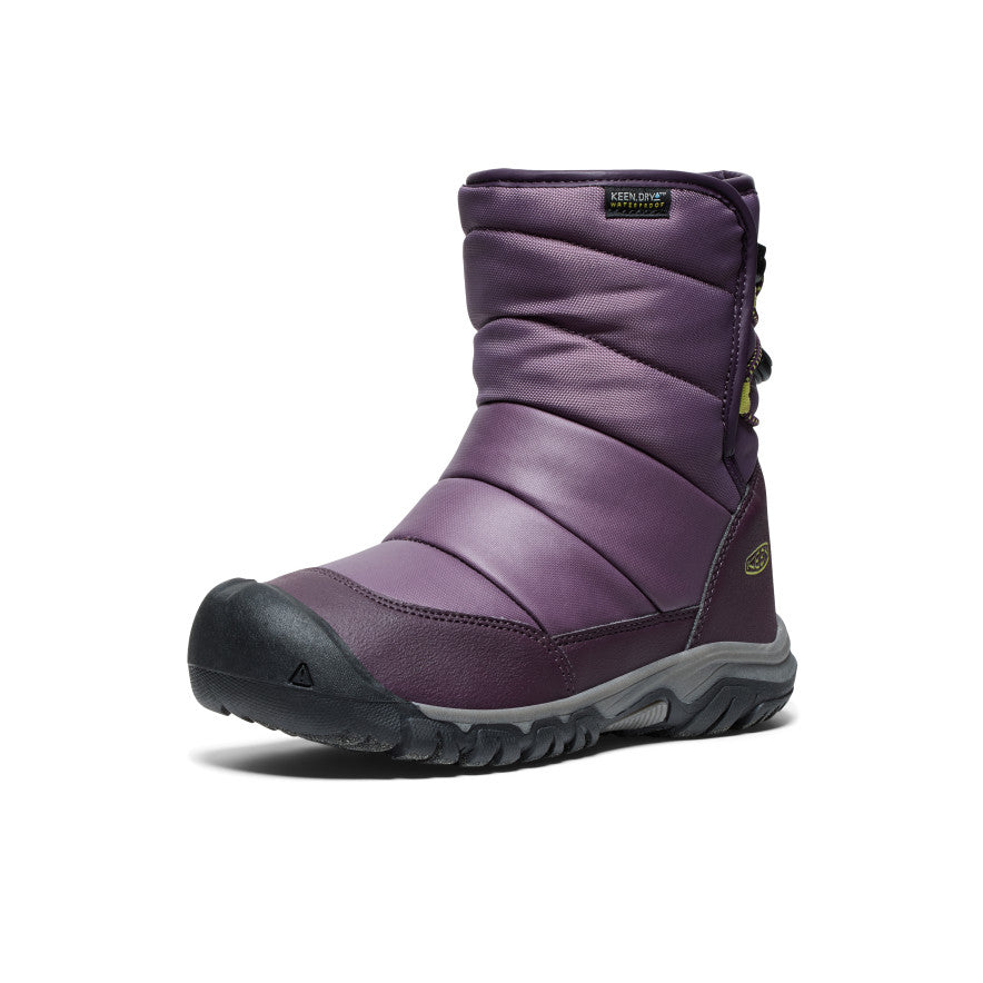 Black Purple Green Big Kids' Keen Puffrider Waterproof Winter Snow Boots | UBE8731EU