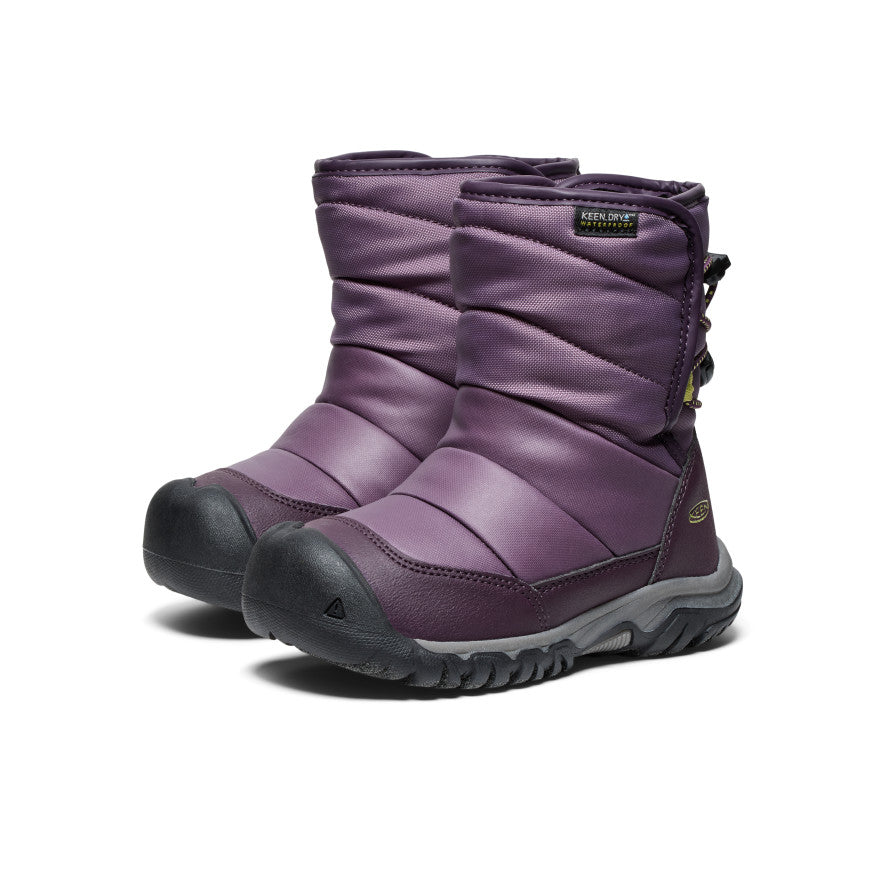 Black Purple Green Kids' Keen Puffrider Waterproof Winter Snow Boots | HND4974NY