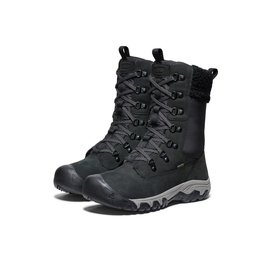 Black Women Keen Greta Tall Waterproof Work Boots | DQE999XG