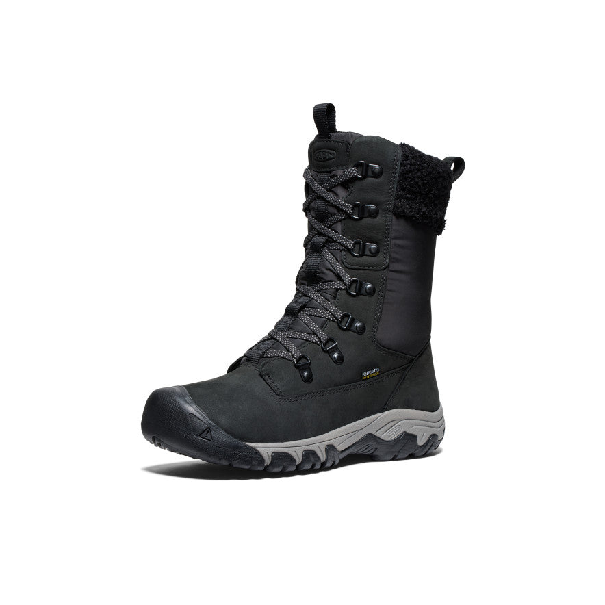 Black Women Keen Greta Tall Waterproof Work Boots | DQE999XG