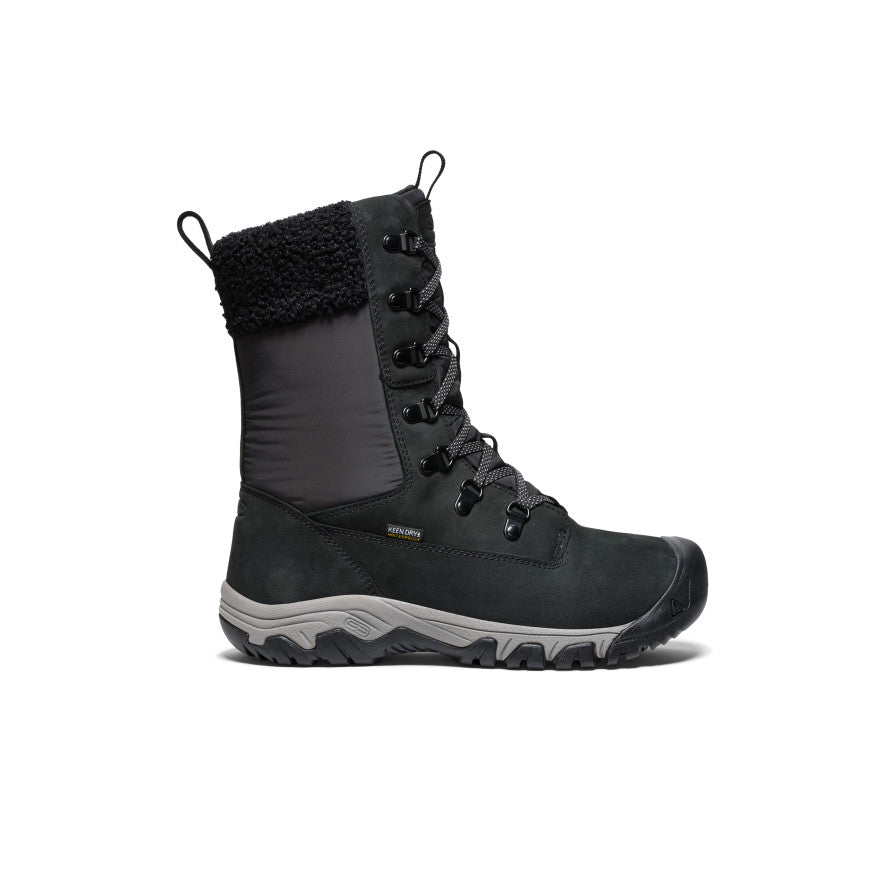 Black Women Keen Greta Tall Waterproof Work Boots | DQE999XG