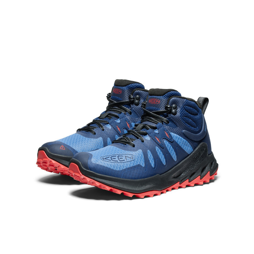 Blue Red Men Keen Zionic Waterproof Hiking Boots | BDY631VN