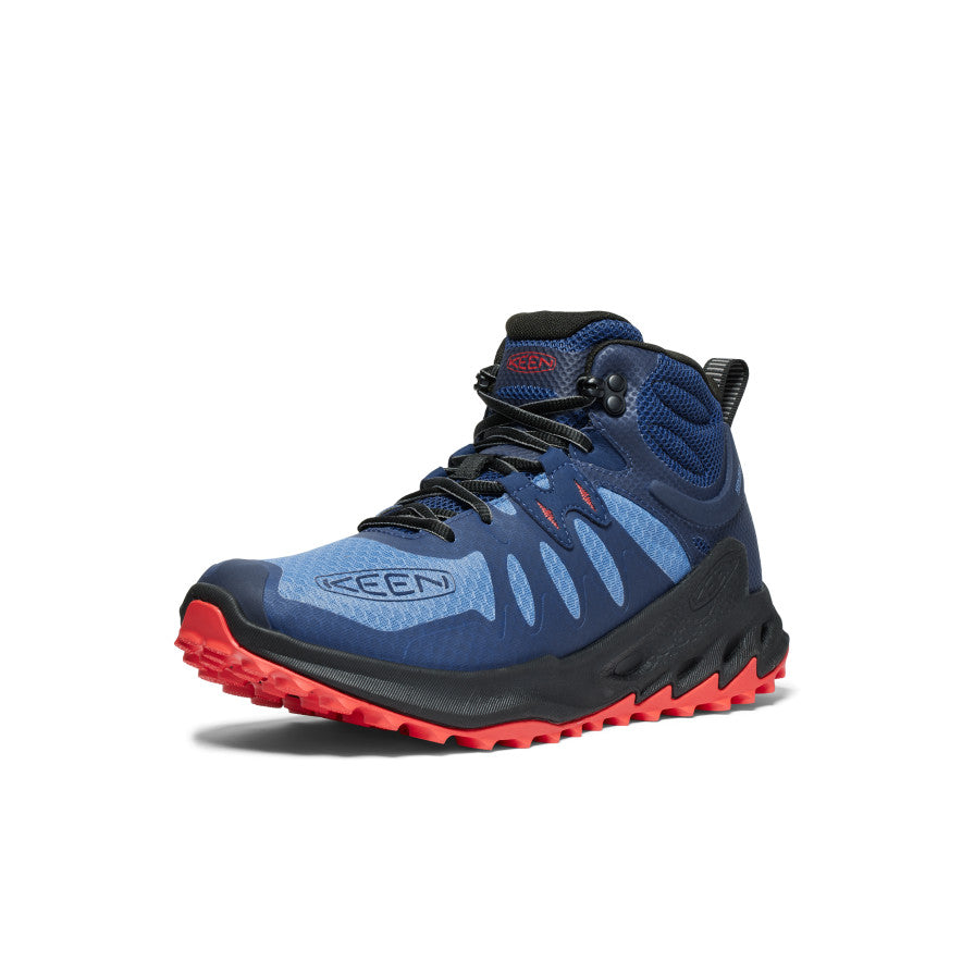 Blue Red Men Keen Zionic Waterproof Hiking Boots | BDY631VN