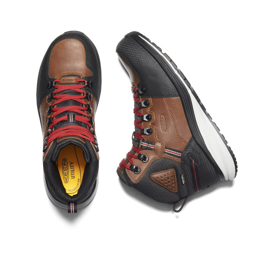 Brown Black Men Keen Red Hook Waterproof Work Boots | RVG9442DM